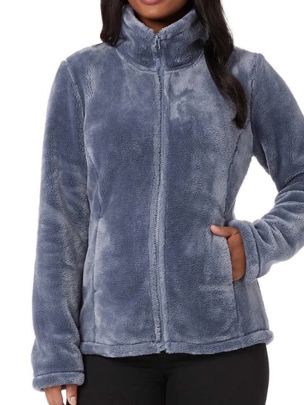 32 DEGREES HEAT women’s dusky blue-gray fuzzy jacket size XL